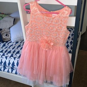 Peach color girls formal dress